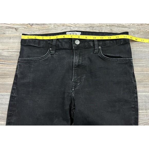 Free People We The Free Jeans Women's Sz 28 Mid-Rise Skinny Black Raw Hem - Picture 8 of 13